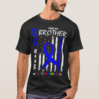 Camiseta Eu Visto Azul Para Meu Irmão Autismo Consciência A