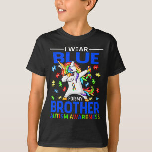 Camiseta Eu Visto Azul Para Meu Irmão Autismo Consciência U