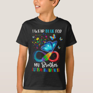 Camiseta Eu Visto Azul Para Meu Irmão Autismo Quebra-cabeça