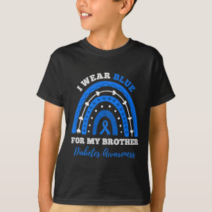 Camiseta Eu Visto Azul Para Meu Irmão T1d Tipo 1 Diabetes A