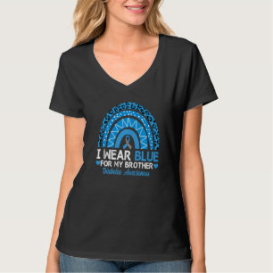 Camiseta Eu Visto Azul Para Meu Irmão Tipo 1 Diabetes Aware
