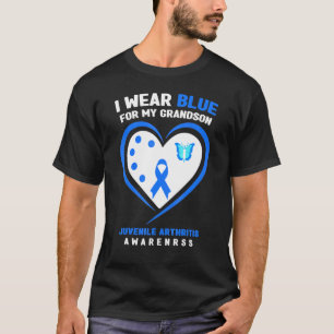 Camiseta Eu Visto Azul Para Meu neto Juvenil Artrite Awa