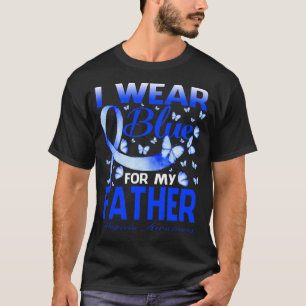 Camiseta Eu Visto Azul Para Meu PAI Alopecia Manteiga De Co