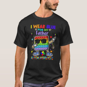 Camiseta Eu Visto Azul Para Meu Pai Autismo Consciência Mês