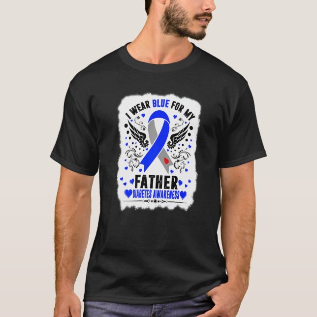 Camiseta Eu Visto Azul Para Meu Pai Diabetes Mês De Consciê (Frente)