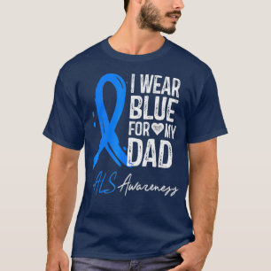 Camiseta Eu Visto Azul Para Meu Pai Presente De Consciênci