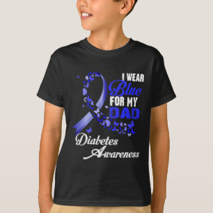 Camiseta Eu Visto Azul Para Meu Pai T1d Diabetes Awarth Azu