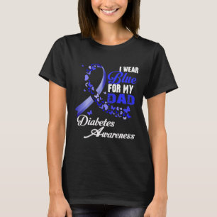 Camiseta Eu Visto Azul Para Meu Pai T1d Diabetes Awarth Azu