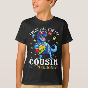 Camiseta Eu Visto Azul Para Meu Primo Autismo Sensibilizaçã