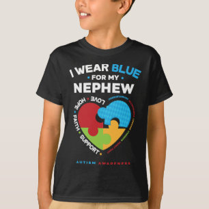 Camiseta Eu Visto Azul Para Meu Sobrinho Autista Sobrinho A