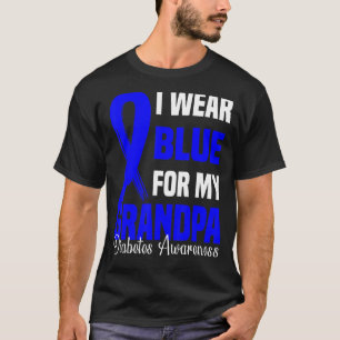 Camiseta Eu Visto Azul Para Meu Vovô, Diabetes Azuis Sensib