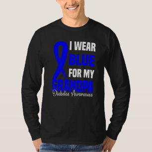 Camiseta Eu Visto Azul Para Meu Vovô, Diabetes Azuis Sensib
