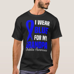Camiseta Eu Visto Azul Para Meu Vovô, Diabetes Azuis Sensib