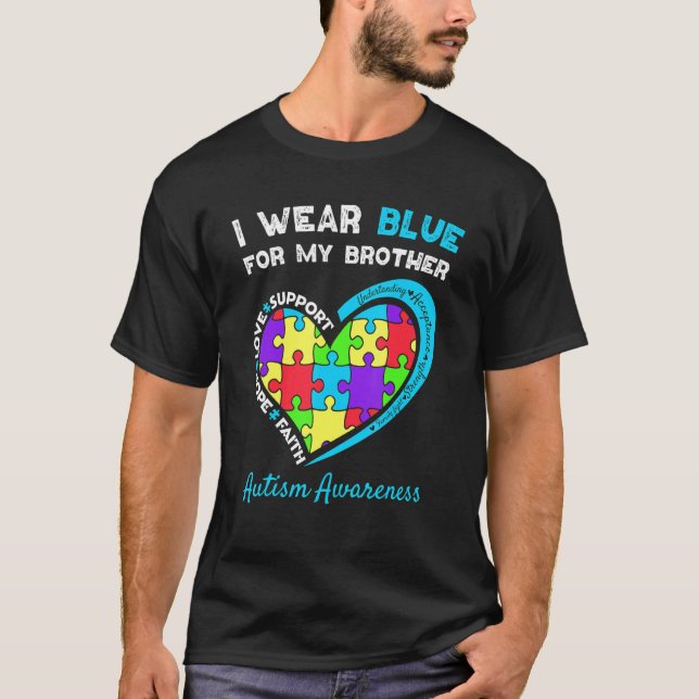 Camiseta Eu Visto Azul Para Meus Irmãos Crianças Autismo Se (Frente)