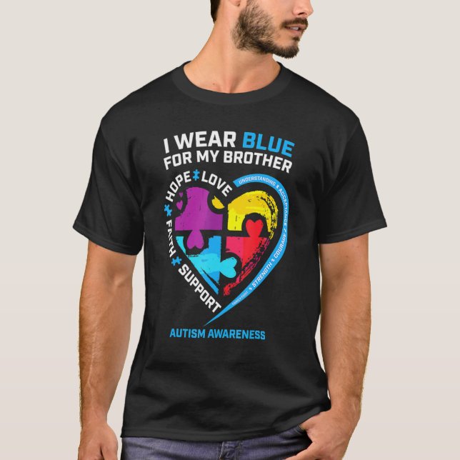 Camiseta Eu Visto Azul Para Meus Irmãos Crianças Autismo Se (Frente)