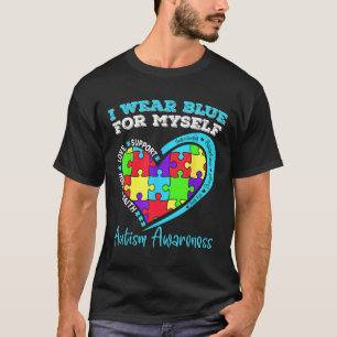Camiseta Eu Visto Azul Para Mim Próprio Autismo Crianças do