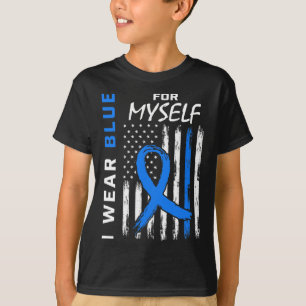 Camiseta Eu Visto Azul Para Mim Próprio Diabetes Consciênci