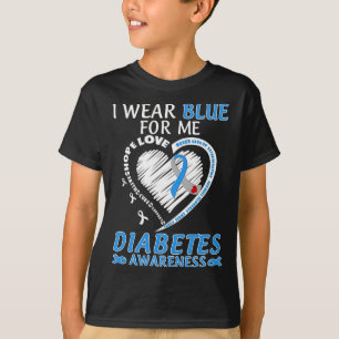 Camiseta Eu Visto Azul Para Mim Sensibilização Diabetes Fit