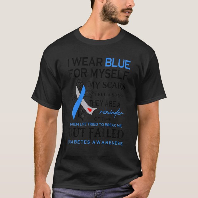 Camiseta Eu Visto Azul Para Minha Autofé E Cruzo O Ribbo Az (Frente)