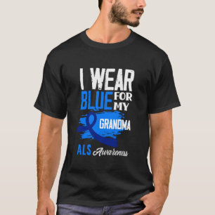 Camiseta Eu Visto Azul Para Minha Avó Suporte ALS Consciênc