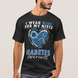 Camiseta Eu Visto Azul Para Minha Consciência Da Diabetes T
