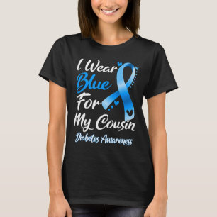 Camiseta Eu Visto Azul Para Minha Consciência Diabetes Ribb