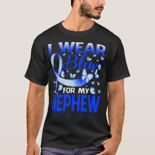 Camiseta Eu Visto Azul Para Minha Consciência Do Cancer Col