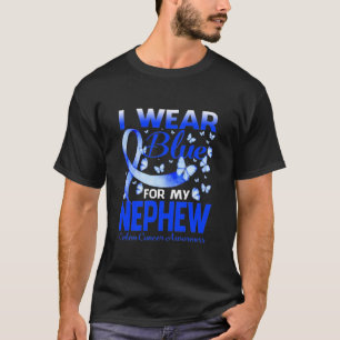 Camiseta Eu Visto Azul Para Minha Consciência Do Cancer Col