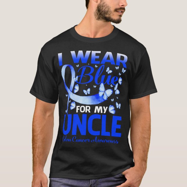 Camiseta Eu Visto Azul Para Minha Consciência Do Cancer Do  (Frente)