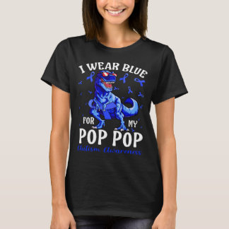 Camiseta Eu Visto Azul Para Minha Consciência Do POP Dinosa