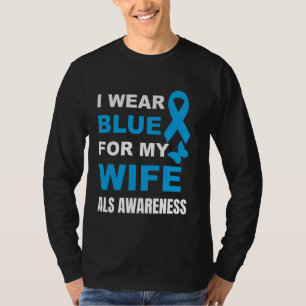 CAMISETA EU VISTO AZUL PARA MINHA ESPOSA SENSIBILIZAR