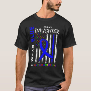 Camiseta Eu Visto Azul Para Minha Filha Autismo Consciênci