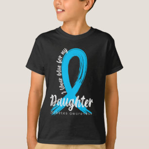 Camiseta Eu Visto Azul Para Minha Filha Diabetes Sensibiliz