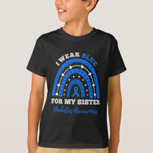 Camiseta Eu Visto Azul Para Minha Irmã T1d Diabetes Tipo 1