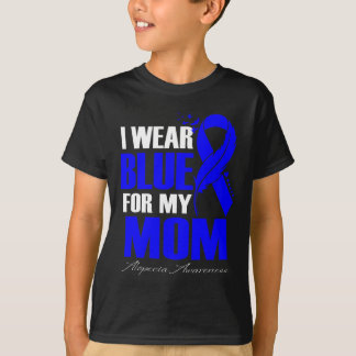 Camiseta Eu Visto Azul Para Minha Mãe Pena De Alopecia