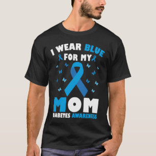 Camiseta Eu Visto Azul Para Minha Mãe Sensibilizar A Diabet