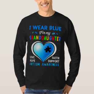Camiseta Eu Visto Azul Para Minha Neta Autismo Consciência
