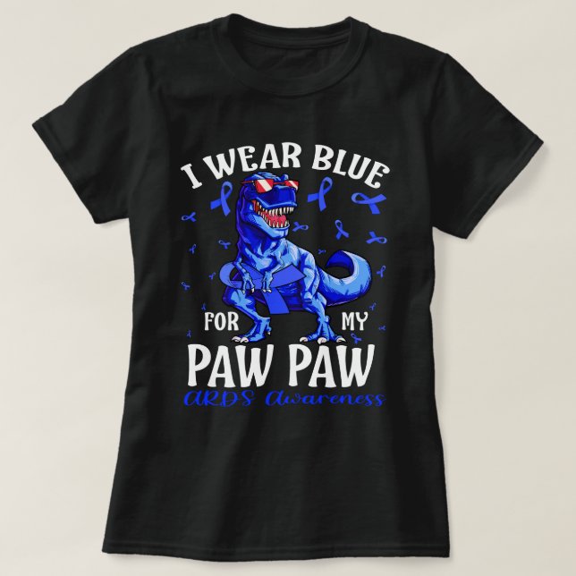 Camiseta Eu Visto Azul Para Minha PÁW PAW ARDS Consciência  (Frente do Design)