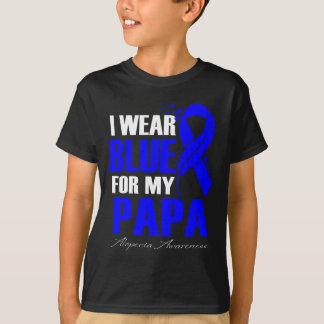 Camiseta Eu Visto Azul Para Minha Pena De Papá Alopecia