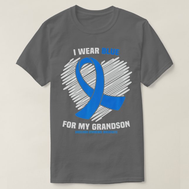 Camiseta Eu Visto Azul Para Minha Síndrome De Angelman Neto (Frente do Design)