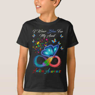 Camiseta Eu Visto Azul Para Minha Tia Autismo Consciência
