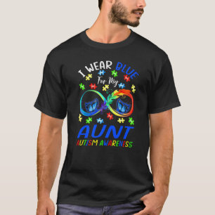 Camiseta Eu Visto Azul Para Minha Tia Autismo Saber Borbole