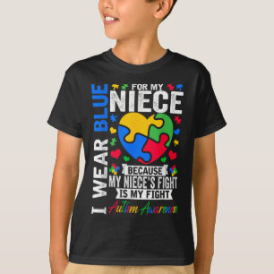 Camiseta Eu Visto Azul Para Minha Tia Do Dia Da Consciência
