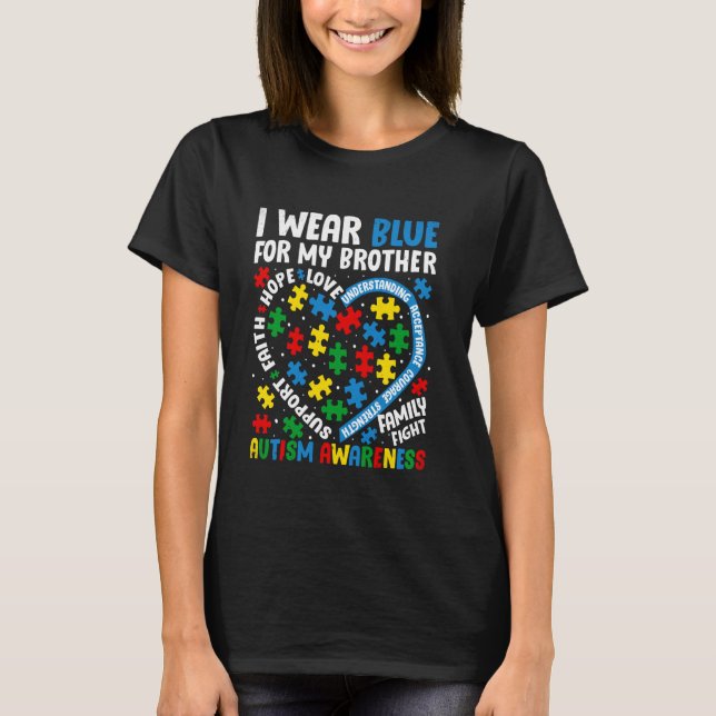 Camiseta Eu Visto Azul para o Apoio à Consciência do Autism (Frente)