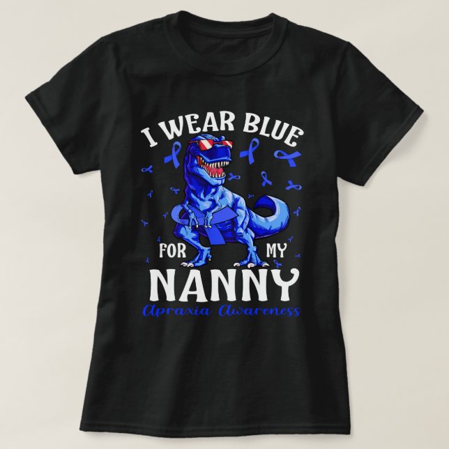 Camiseta Eu Visto Azul Para O Dinosau De Consciência Da Apr (Frente do Design)