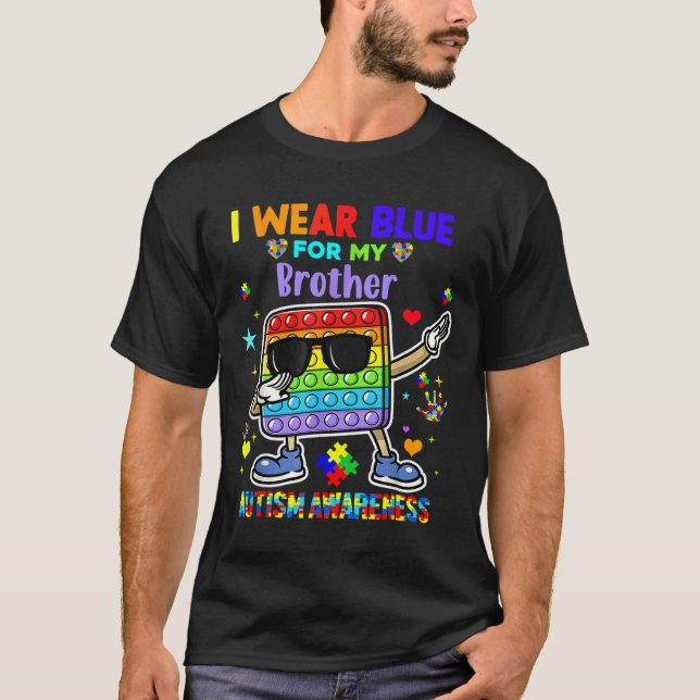 Camiseta Eu Visto Azul Para O Mês De Consciência Do Autismo (Frente)