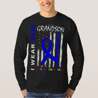 Camiseta Eu Visto Azul Para O Meu Avô Autismo Sensibilizaçã