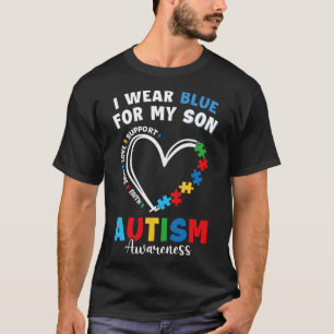 Camiseta Eu Visto Azul Para O Meu Filho Autismo Consciência