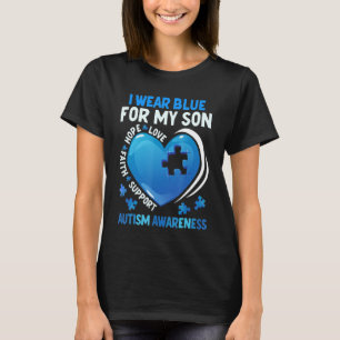 Camiseta Eu Visto Azul Para O Meu Filho Autismo Consciência