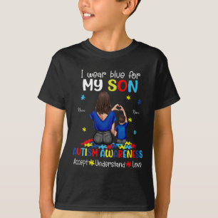 Camiseta Eu Visto Azul Para O Meu Filho Autismo Consciência